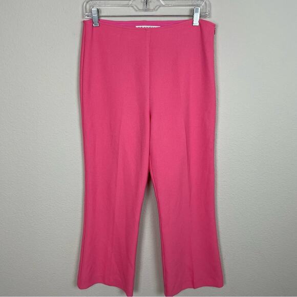 Trina Turk Pink Knit  Side Zip Ankle Pants 4 - Picture 1 of 7